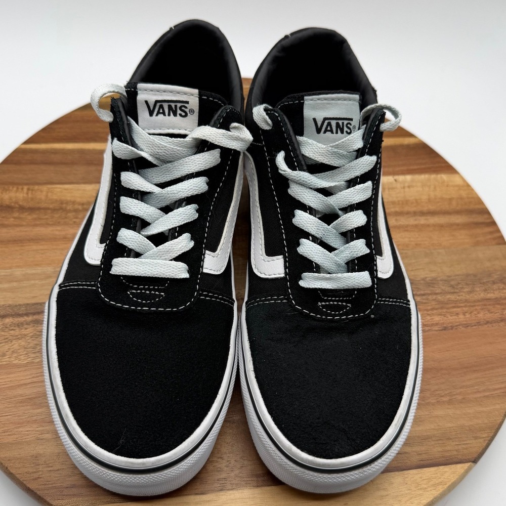 Vans Ward Low Top Sneakers Women's Size 7 1/2 Black White Suede Canvas 0609 - Picture 4 of 9